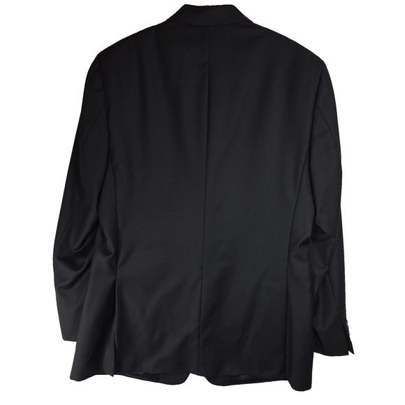 Jos A Bank Mens Blazer Sport Coat Jacket Wool Black 44L Business Workwear Job - Picture 2 of 15